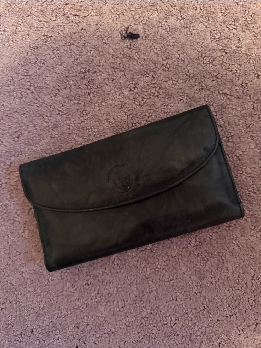 Black Leather Envelope Clutch - Classic Women's Bag